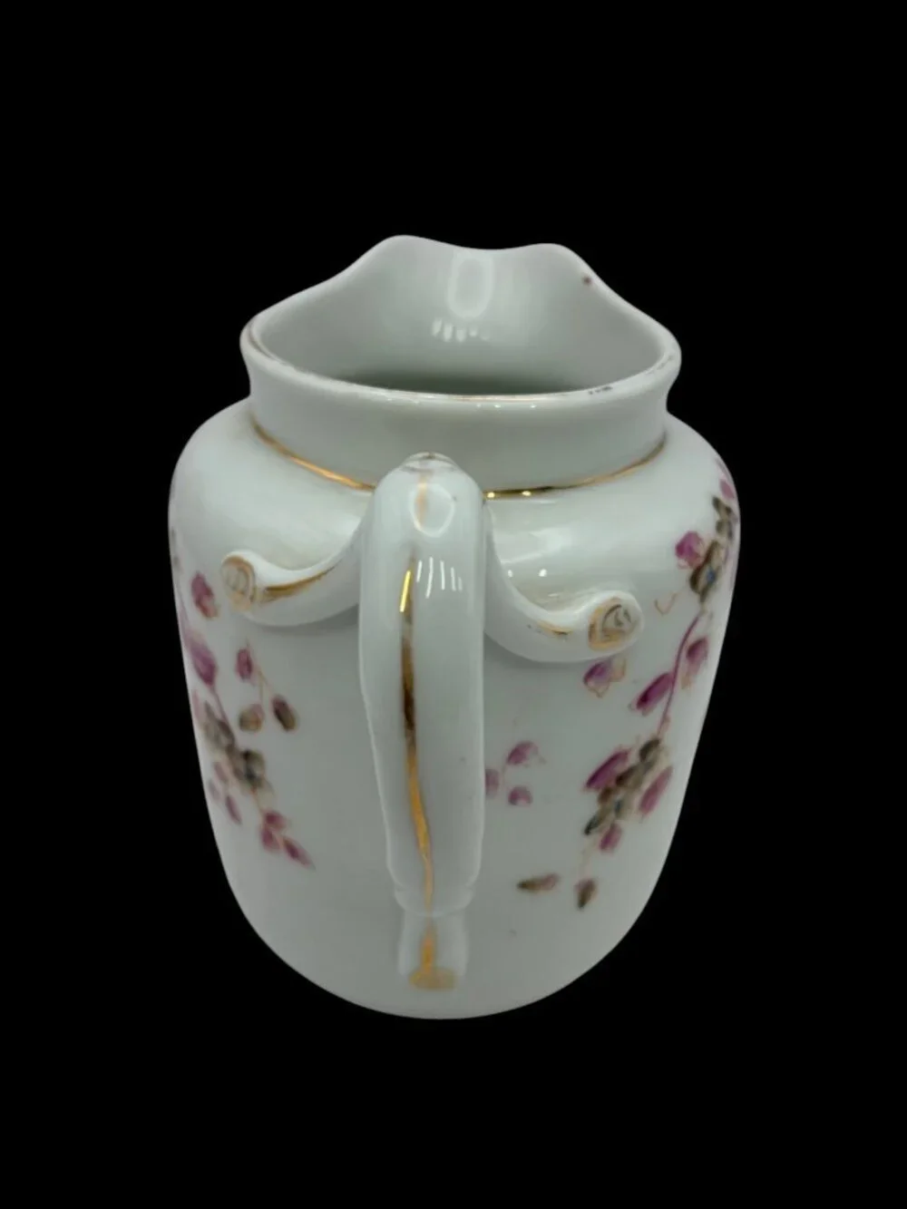 Vintage Porcelain Creamer Pitcher Floral Gold Trim Riga RPR 1974 European